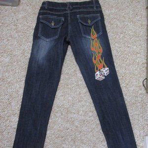 Flame & Dice Distressed Skinny Jeans Size 5 New